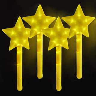 바에이비오 LED 대형 별 응원봉 콘서트 스타 야광봉, 옐로우, 4개