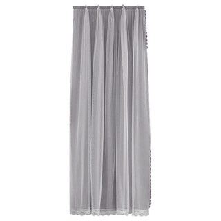 浪漫柔情雙層網紗遮光魔鬼氈窗簾, 灰色