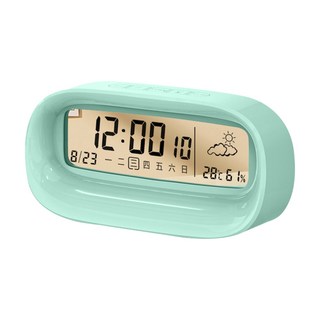 SUNORO 日式透明夜光電子鬧鐘, 綠色