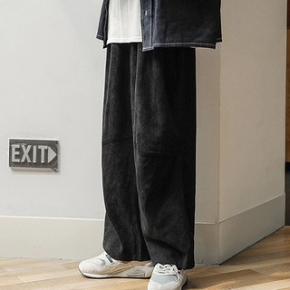 冬季雙拼獨特燈芯絨寬鬆闊腿褲 褲子