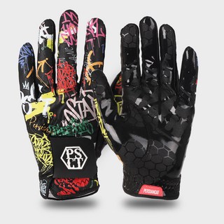 PERSIANCAT 男性塗鴉防滑高爾夫手套 左手用 P5FMGL01, 黑色, 1個