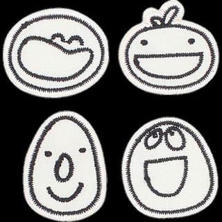 熱燙刺繡布章, 1套, 象牙