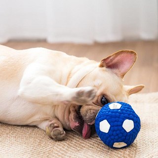 ZEZEPET 運動系列乳膠寵物玩具 S號 足球, 1個, 足球 藍色