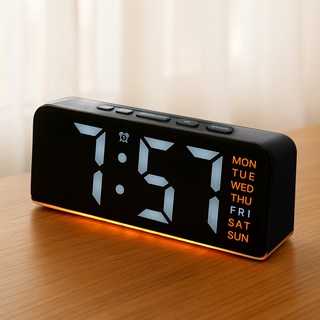 루아즈 LED 인테리어 미러 무소음 탁상 알람시계 LUAZ-AT1, 블랙