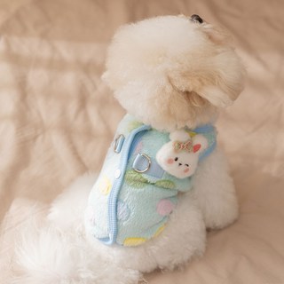 Artipet 寵物立體兔子牽引毛衣, 1個, 藍色