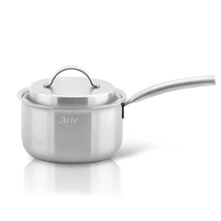 Queen Sense Arte IH電磁爐適用 五層不鏽鋼單柄鍋 18cm, 不鏽鋼色, 1個