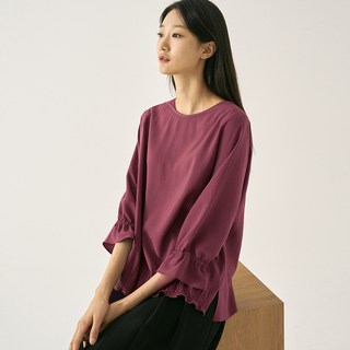 zishen 女款素色荷葉袖襯衫 LFWSN802