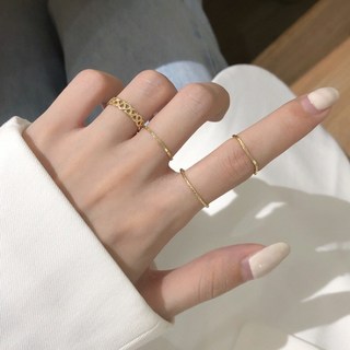 PEONIST 女性柔美日常戒指4件組