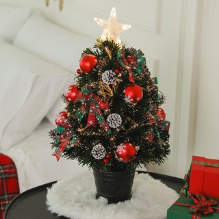 HOMETNER 聖誕光纖螢火蟲燈迷你聖誕樹套組, 緞帶, 60cm