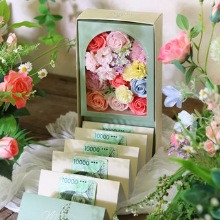 ScentBasket 花朵香皂花驚喜零用錢盒全套組, 粉紅色