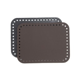 Quiltqueen 長方形皮革包底 17x13 公分, 棕色, 1組