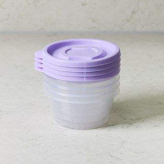 롯데이라이프 이라이프 튼튼간편 보관용기 원형, 4개, 120ml