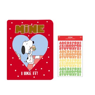 Kkukkukkakka 小卡拍立得1格收藏冊相簿 + 拍立得裝飾貼紙套組, 紅色