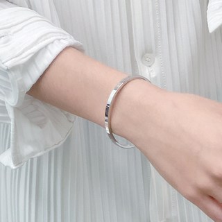 gelluna 女性專用 全體醫療鋼 亮面 平面 一字型 基本款 簡約 手鐲 手環 4mm D-42