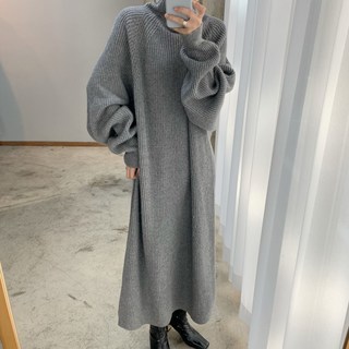 Paperments Mellow 寬鬆長版針織Oversize連身裙 11897, 灰色