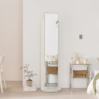 파로마 베이 회전 슬림 수납 전신거울 고객직접설치, 화이트