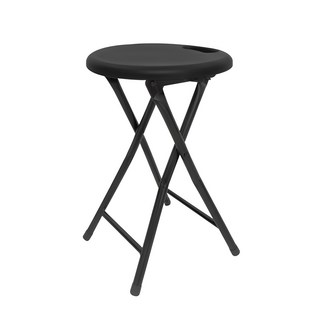 Pan Easy Life 圓形提把折疊式矮凳, 黑色, 1件