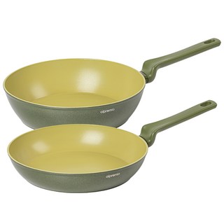 alpremio AvocadoIH感應爐適用平底鍋 2種組, 平底鍋 28cm+深炒鍋 28cm, 混色, 1組