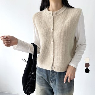 Planday 女款簡約極簡風多層次穿搭針織馬甲背心