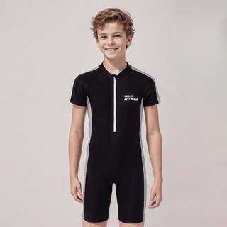 koogi adventure 兒童國家代表隊拉鍊短袖半連身室內泳衣 KB-R150