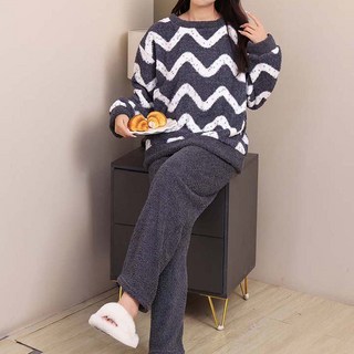 女款Twista Z字形超細纖維睡眠睡衣上下裝套裝