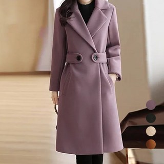 Elsso 女士修身羊毛中長版大衣