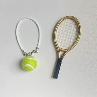 알로데 테니스 라켓 미니어처 납골당 소품 세트, 02 그린볼, 골드