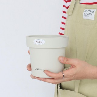 MORIANN Plajico 基本款塑膠花盆, 1個, 暖米色