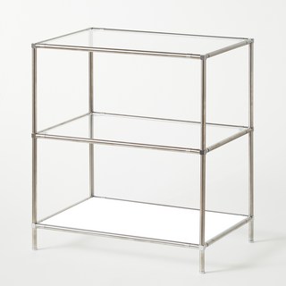 dOLEE FUN 簡約強化玻璃長方形模組層架, 透明+透明+白色, 3層