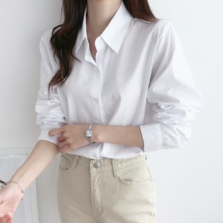 SUGARFUN 女款素色長袖襯衫