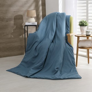 Ishur 伊舒爾 素色柔絲棉 鋪棉涼被, 丈青藍