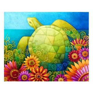 KMELLIE DIY 畫框式 3D 幸運烏龜 方形 鑽石畫 50 x 40 cm, 混合色, 1套