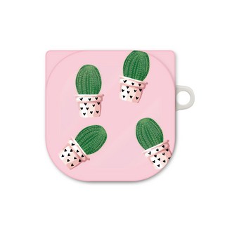 프루그나 디자인 둥근 선인장 갤럭시버즈 프로/라이브 / 버즈2 케이스, 핑크