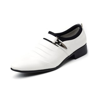 O'CLOCK 男款扣環裝飾褶皺皮鞋 JNH159