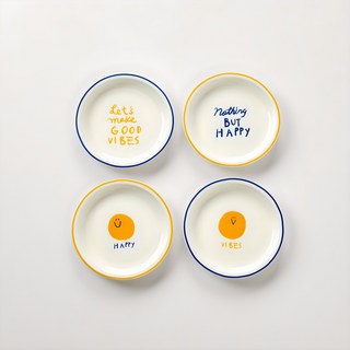 Modern House ON 微笑盤子4入組, 1組, 多色, 4件組耐皿餐盤
