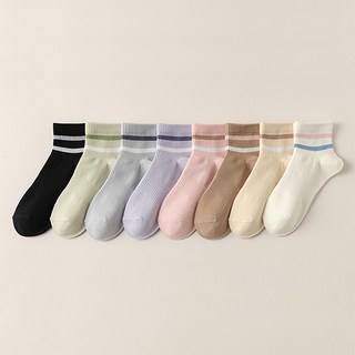 Wodemi 女性時尚線條運動短襪8雙組 M1015