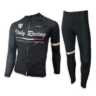 男款Fixie世界車隊長袖自行車上下套裝