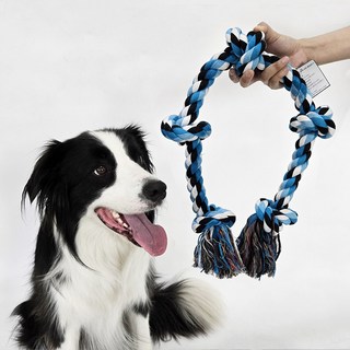 딩동펫 강아지 매듭 실타래 장난감, 혼합색상, 1개