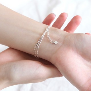 miniart 女款92.5純銀三層鍊閃亮手鍊 SH142