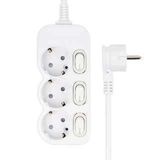 에코파워탭 슬림 개별 스위치 납작 멀티탭 3구 EPM 203N, 화이트, 1개, 5m