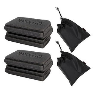 WWAGO Living Joon 輕量可摺疊登山坐墊 2入 + 收納袋 2入 組, 黑色