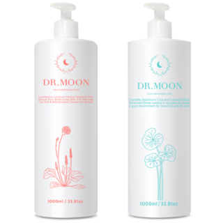 DR.MOON Personalcare 乳酸菌車前草女性私密處清潔乳 1000ml+積雪草護理沐浴露 1000ml, 1L, 1組