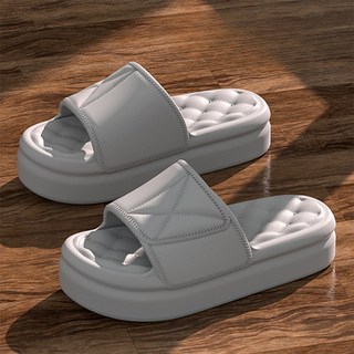 Homeflow 視覺錯視細節厚底客廳拖鞋, 1個, 灰色