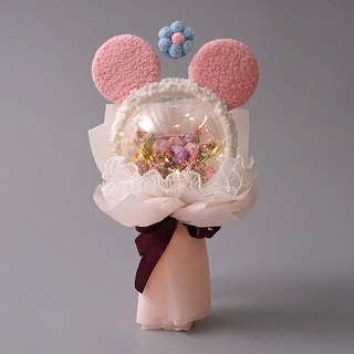 morningscent 珍寶珠糖果花束 發表 演奏 慶祝 畢業典禮 髮帶 糖果球 燈飾花束, 粉紅色