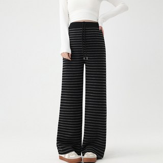 Sonio 女款條紋寬版孕婦褲
