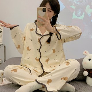 스타일컨택트 여성용 긴팔 상의 + 하의 잠옷 세트 SP-56001