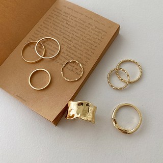 女款925銀簡約設計款戒指 8枚組