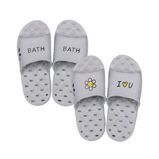 SHABATH 微笑與浴室防滑拖鞋, 2組, 灰色
