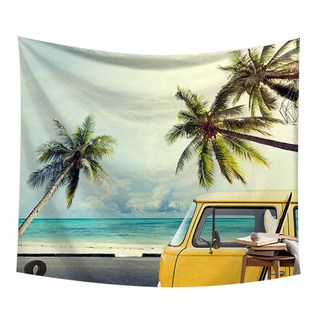 QIDINA 出國趣仿真療癒系掛毯掛布沙灘巾裝飾布 A, 好想渡假