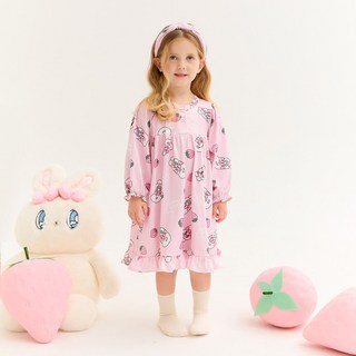 Esther Bunny Little 超級莓果蜜桃暖感睡衣連身裙